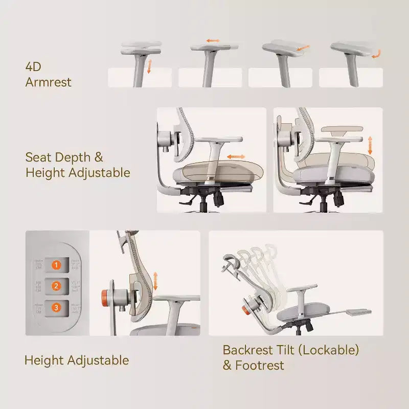 Newtral Magich-GPro Home Office Chair with Footrest - 4D Armrest