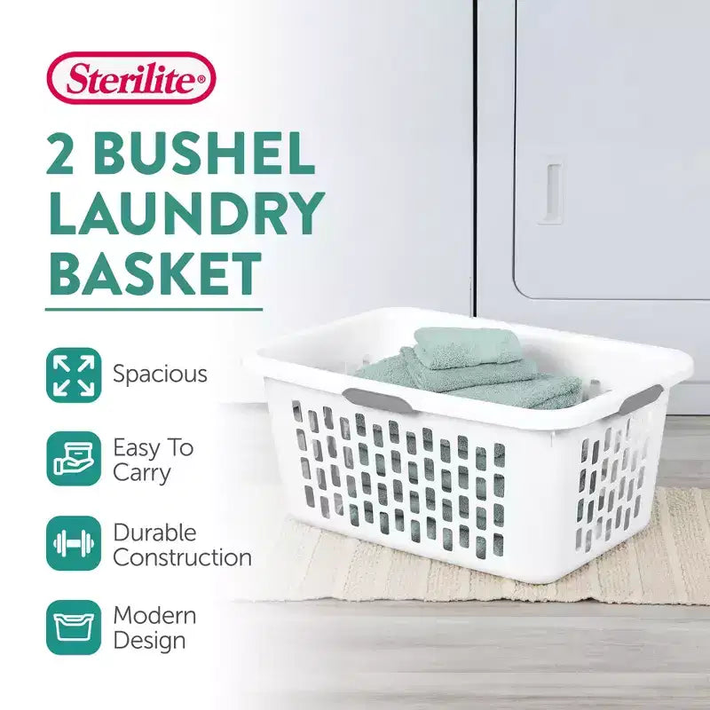 Cesto Portabiancheria Sterilite, Cesto in Plastica con Manici
