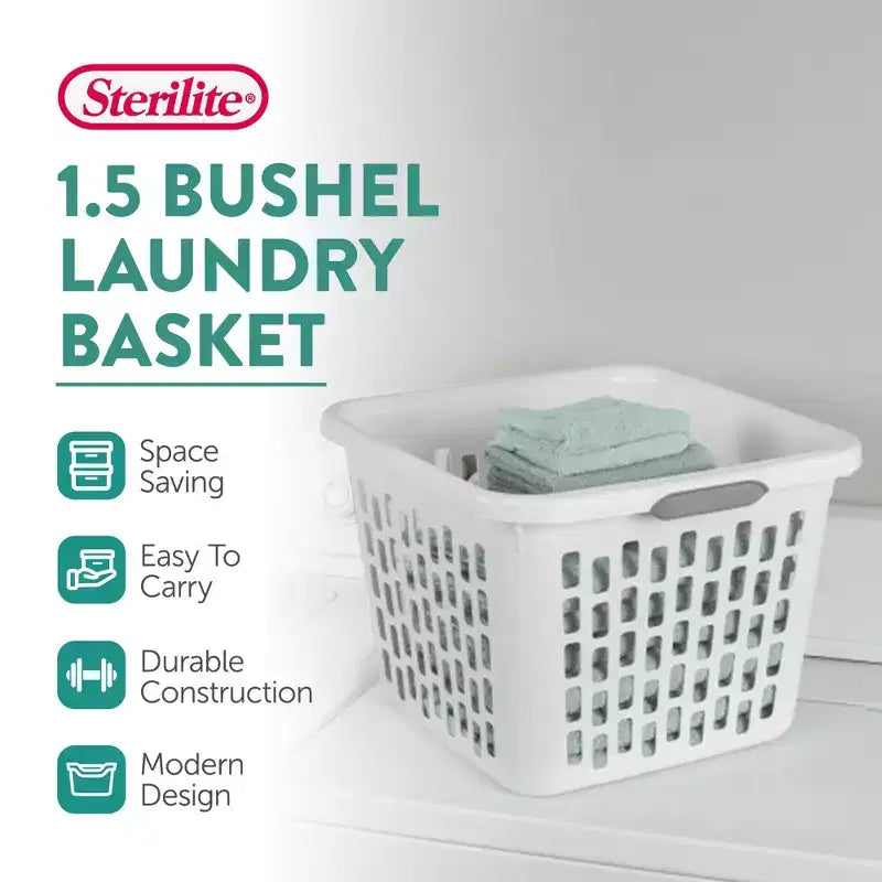 Cesto Portabiancheria Sterilite, Cesto in Plastica con Manici