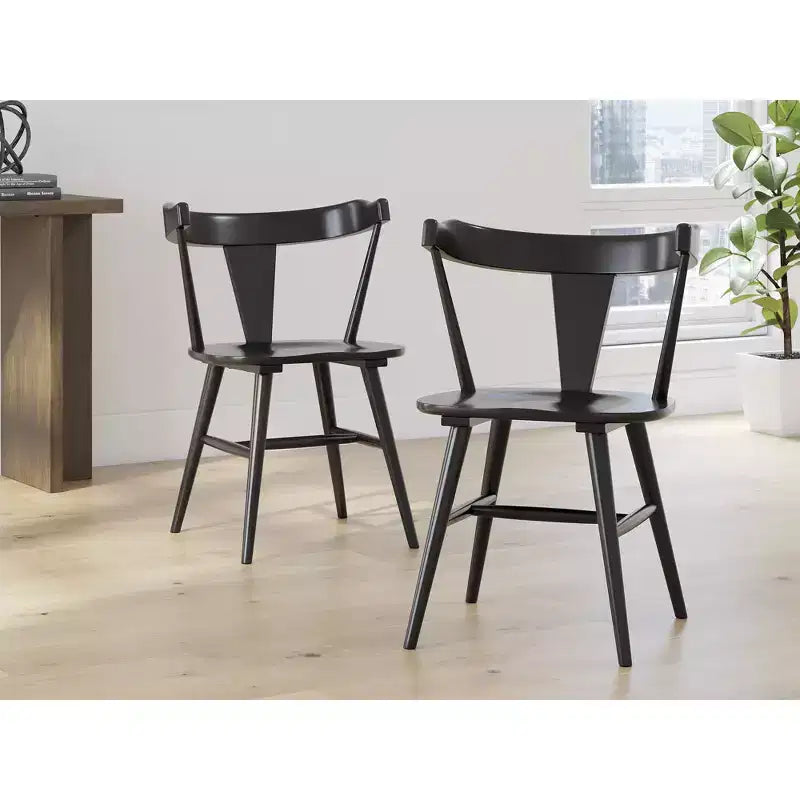 Signature Design by Ashley Gretlynn Sedie da pranzo moderne con schienale avvolgente, set da 2, nere