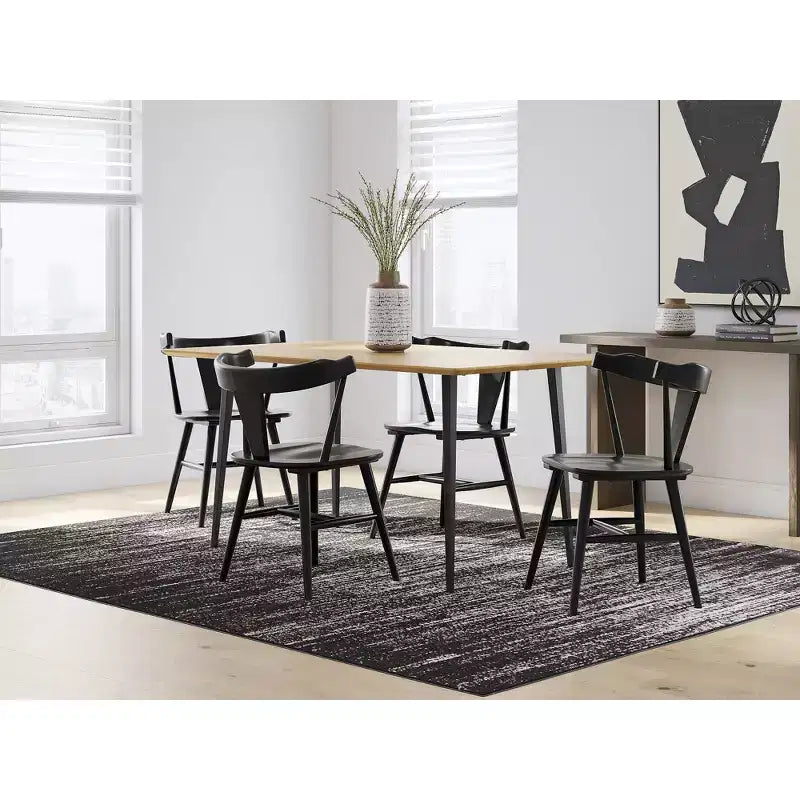 Signature Design by Ashley Gretlynn Sedie da pranzo moderne con schienale avvolgente, set da 2, nere