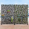 MAYEERTY 72x47x16 Inch Black Galvanized Steel Outdoor Privacy Screen3 Piece Set