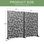 MAYEERTY Paravento Esterno in Acciaio Galvanizzato Nero 72x47x16 Pollici - Set da 3 Pezzi