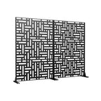 MAYEERTY Paravento Esterno in Acciaio Galvanizzato Nero 72x47x16 Pollici - Set da 3 Pezzi