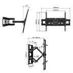 Supporto da parete per TV Karl Home da 32 a 70 pollici, doppio braccio, base grande