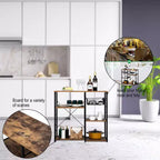 Karl Home Scaffale da cucina industriale in ferro a 5 ripiani con cestello di scarico e gancio