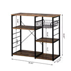 Karl Home Scaffale da cucina industriale in ferro a 5 ripiani con cestello di scarico e gancio