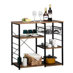 Karl Home Scaffale da cucina industriale in ferro a 5 ripiani con cestello di scarico e gancio