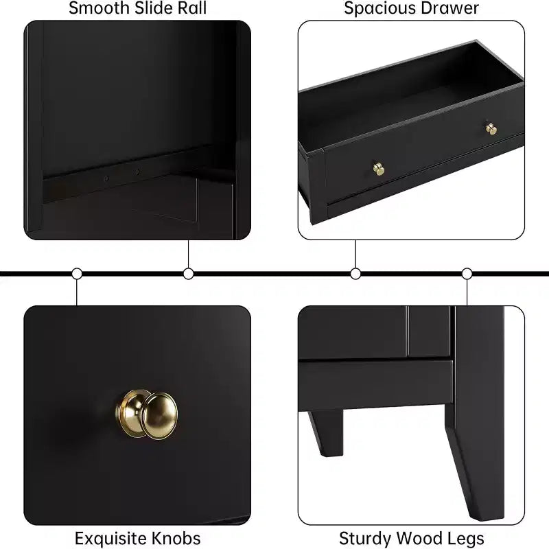 GustoWave Wood Five-Drawer Dresser With Deep Drawers And Metal Knobs
