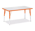 Jonti-Craft Berries Adult Height Color Edge Rectangle Table (30 x 48) in Orange