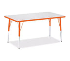 Jonti-Craft Berries Adult Height Color Edge Rectangle Table (30 x 48) in Orange