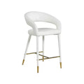 Meridian Furniture,Destiny White Vegan Leather Stool