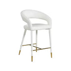 Meridian Furniture,Destiny White Vegan Leather Stool