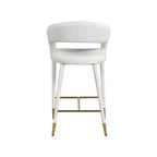 Meridian Furniture, Sgabello in Pelle Vegana Bianca Destiny