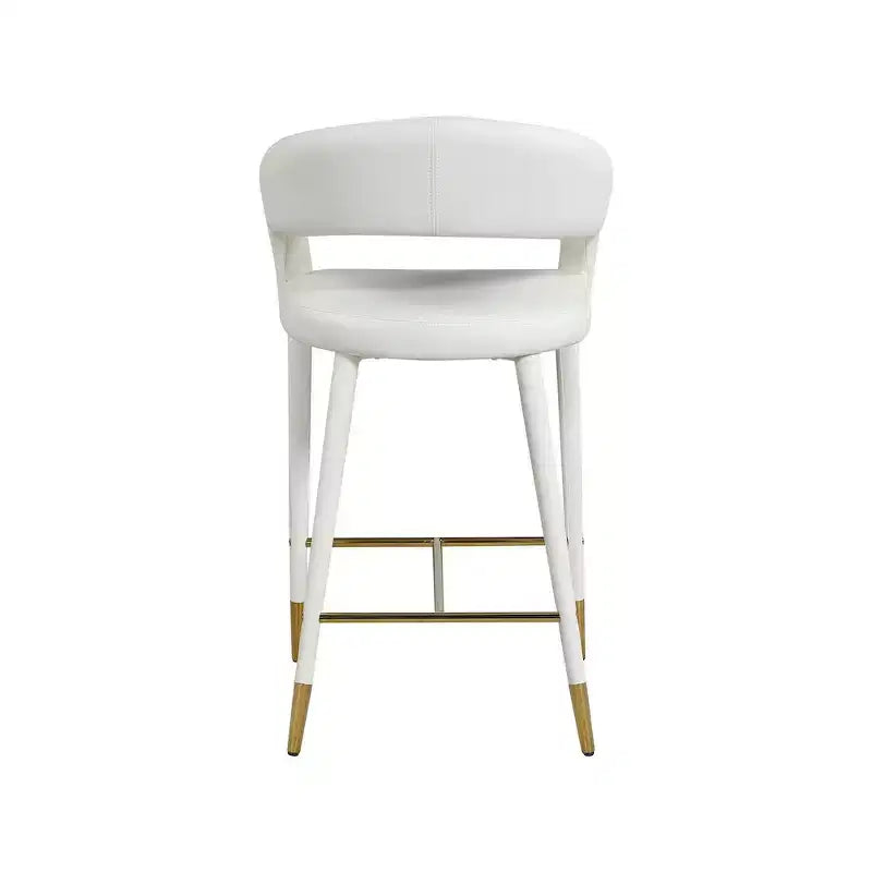 Meridian Furniture, Sgabello in Pelle Vegana Bianca Destiny