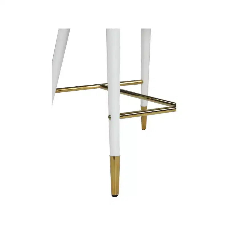 Meridian Furniture, Sgabello in Pelle Vegana Bianca Destiny
