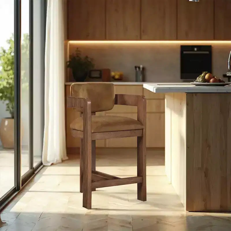 Meridian Furniture, Sgabello Sacha Saddle in velluto