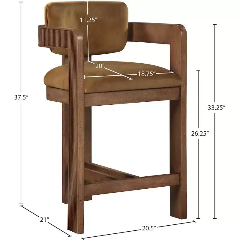 Meridian Furniture, Sgabello Sacha Saddle in velluto