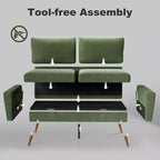Dyonery 68 inch couple sofa corduroy sofa, modern couple sofa in living room, bedroom and office, comfortable sofa with spring pad