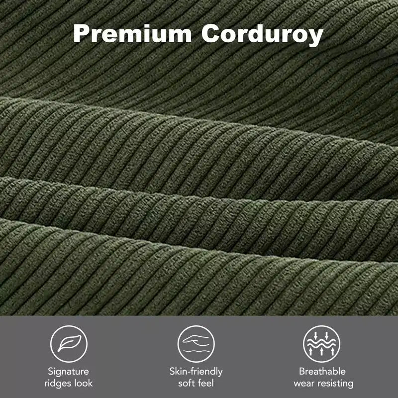 Dyonery 68 inch couple sofa corduroy sofa, modern couple sofa in living room, bedroom and office, comfortable sofa with spring pad