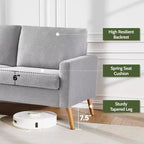 Dyonery 68 inch couple sofa corduroy sofa, modern couple sofa in living room, bedroom and office, comfortable sofa with spring pad