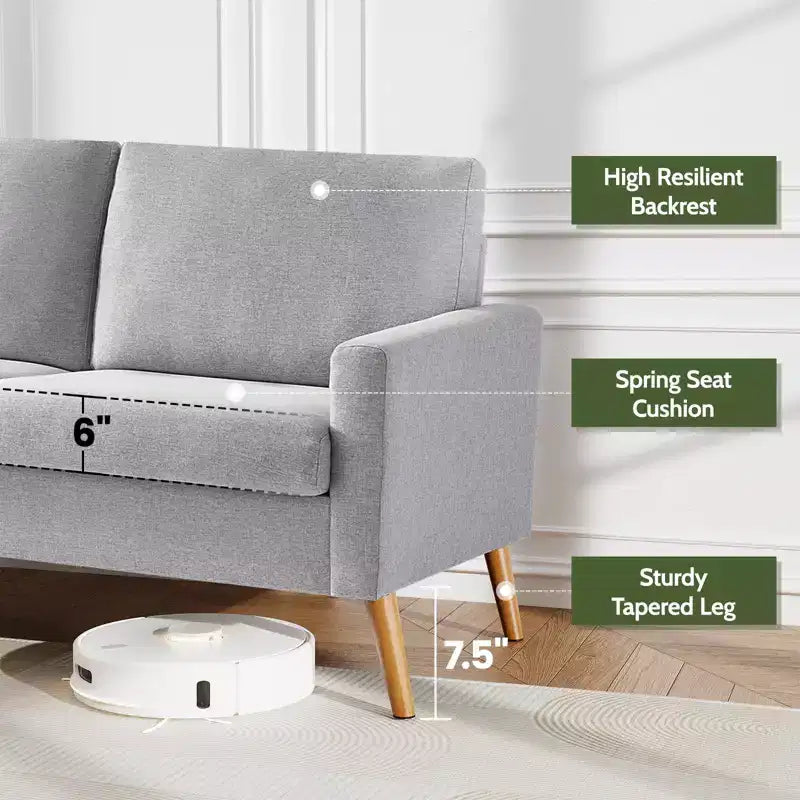 Dyonery 68 inch couple sofa corduroy sofa, modern couple sofa in living room, bedroom and office, comfortable sofa with spring pad