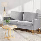 Dyonery 68 inch couple sofa corduroy sofa, modern couple sofa in living room, bedroom and office, comfortable sofa with spring pad