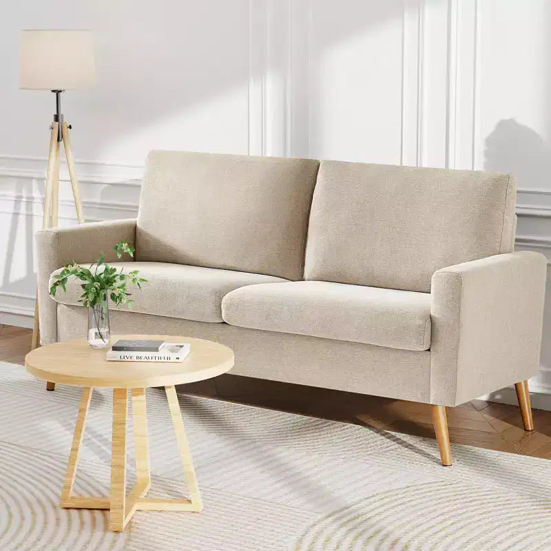 Dyonery 68 inch couple sofa corduroy sofa, modern couple sofa in living room, bedroom and office, comfortable sofa with spring pad