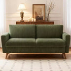 Dyonery 68 inch couple sofa corduroy sofa, modern couple sofa in living room, bedroom and office, comfortable sofa with spring pad
