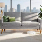 Dyonery 68 inch couple sofa corduroy sofa, modern couple sofa in living room, bedroom and office, comfortable sofa with spring pad