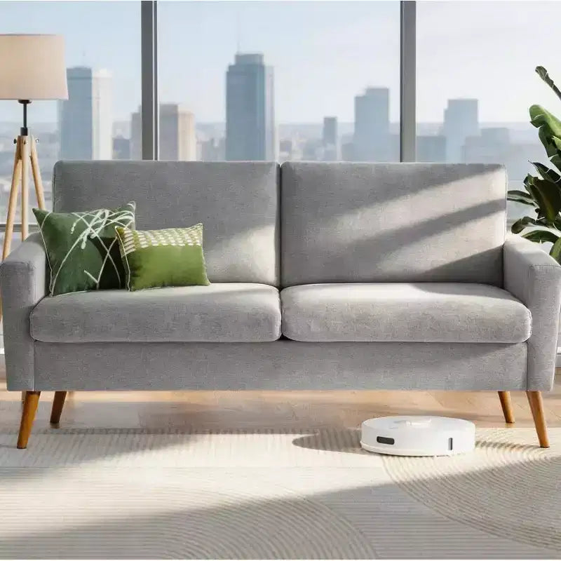 Dyonery 68 inch couple sofa corduroy sofa, modern couple sofa in living room, bedroom and office, comfortable sofa with spring pad