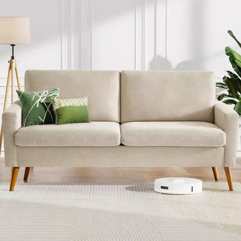 Dyonery 68 inch couple sofa corduroy sofa, modern couple sofa in living room, bedroom and office, comfortable sofa with spring pad