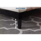 Letti CuisinSmart con testiera trapuntata a bottoni, letto a piattaforma imbottito in lino con supporto a doghe in legno, non è necessaria la rete a molle