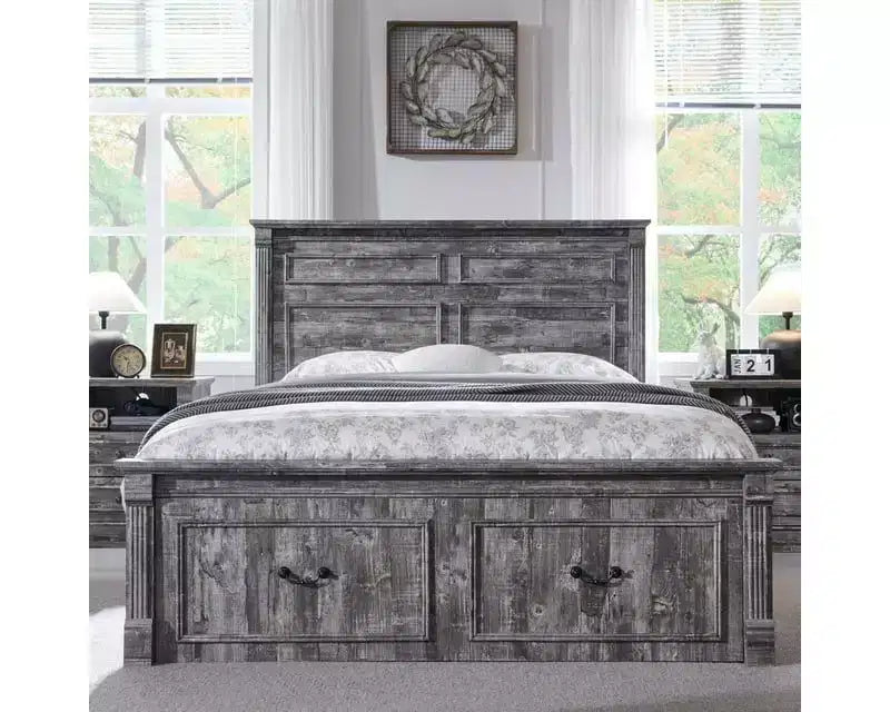 Struttura letto matrimoniale Mastgoal con testiera alta 51", pediera romana da 20", 2 grandi cassetti portaoggetti, nessuna necessità di rete a molle