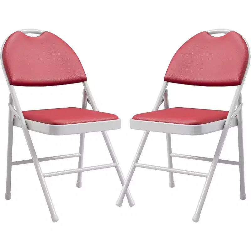 Sedia Pieghevole in Metallo con Piedini Antiscivolo, Sedie in PU per Feste, per Interni ed Esterni, Soggiorno, Sala da Pranico, in 1 Scatola