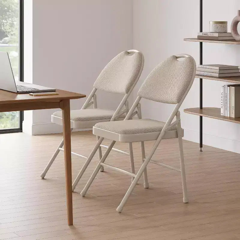 Sedia Pieghevole in Metallo con Piedini Antiscivolo, Sedie in PU per Feste, per Interni ed Esterni, Soggiorno, Sala da Pranico, in 1 Scatola