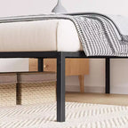 Struttura letto matrimoniale in metallo con contenitore, supporti a doghe in acciaio resistente, capacità 450 kg, non richiede rete, nero 40 cm
