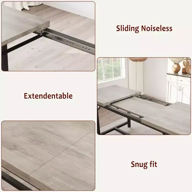 Set tavolo da pranzo allungabile Garvee per 4-6 persone, grande tavolo rettangolare con 2 panche imbottite, set tavolo da cucina allungabile per appartamento, piccoli spazi