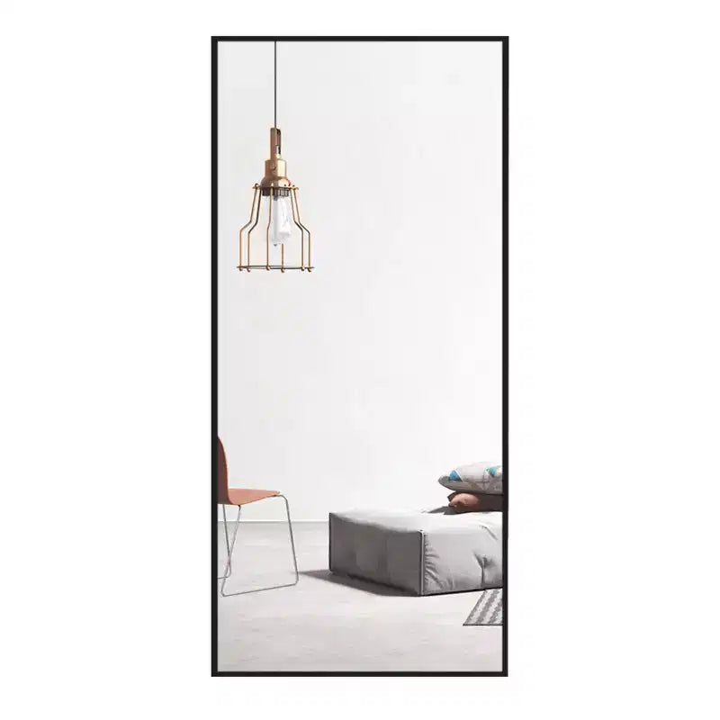 PexFix 34 in. W x 71 in. H Rectangular Metal Framed Bathroom Wall Mirror in Black