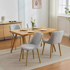 Acekool Sedie da Pranzo Imbottite in Tessuto, Set da 2, con Schienale Curvo Ergonomico e Gambe in Rovere, Capacità 136 kg