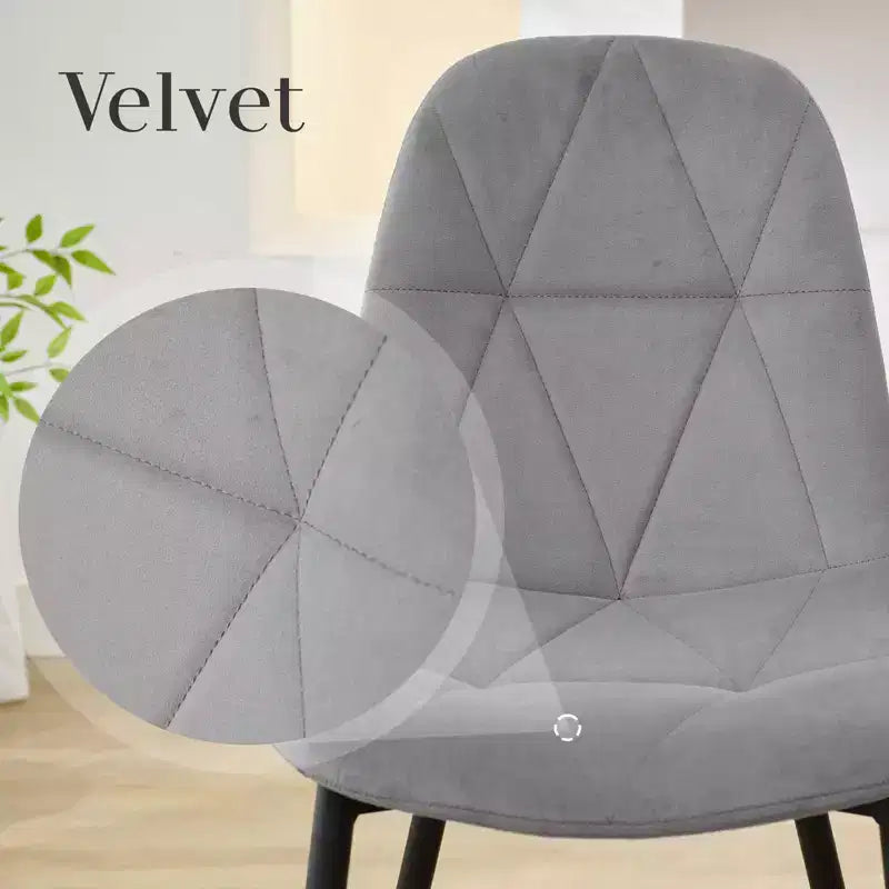 Hyleory Modern Upholstered Velvet Dining Chairs Set of 2 with Metal Legs and High Back, for Kitchen and Dining Room, Easy to Assemble and Clean
