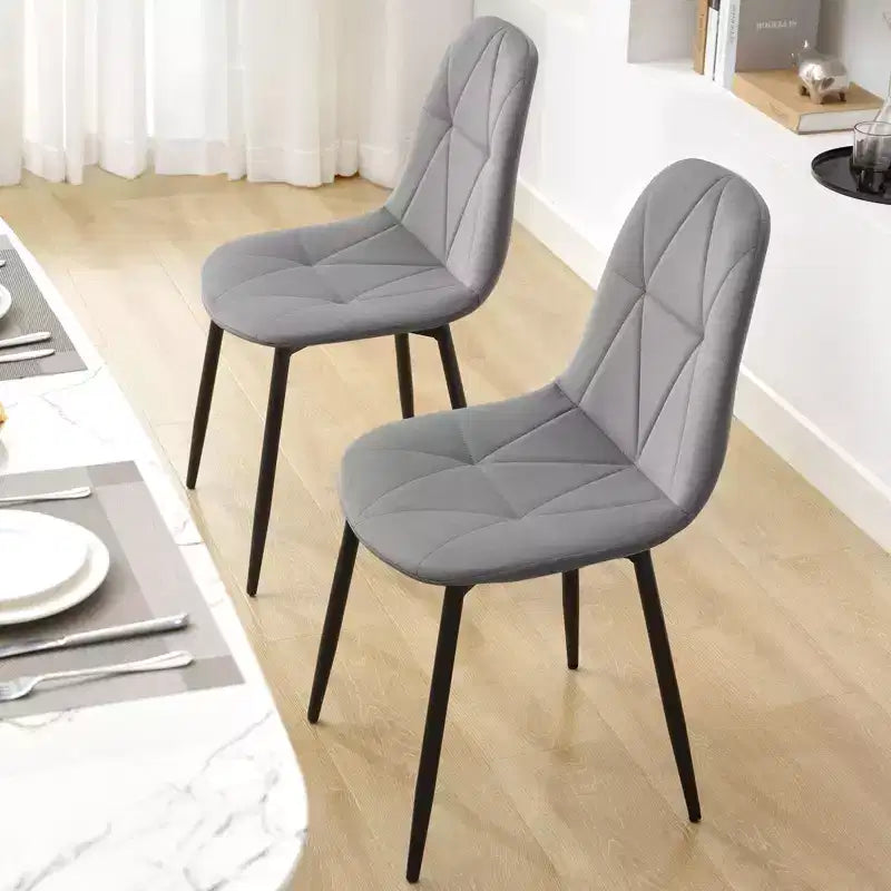 Hyleory Modern Upholstered Velvet Dining Chairs Set of 2 with Metal Legs and High Back, for Kitchen and Dining Room, Easy to Assemble and Clean