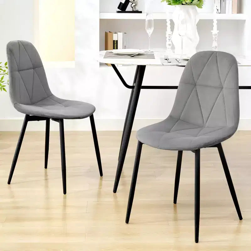 Hyleory Modern Upholstered Velvet Dining Chairs Set of 2 with Metal Legs and High Back, for Kitchen and Dining Room, Easy to Assemble and Clean