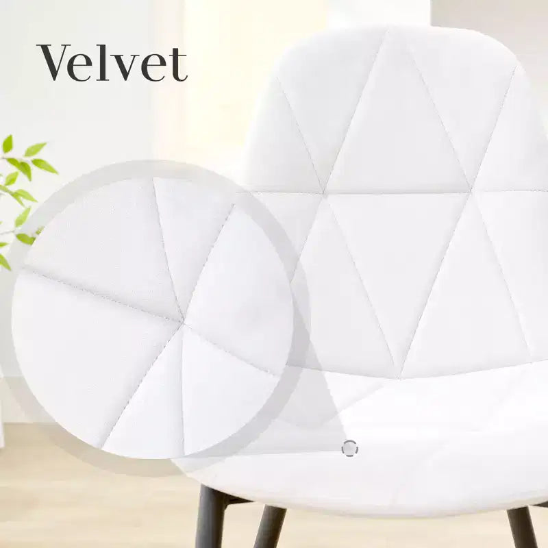 Hyleory Modern Upholstered Velvet Dining Chairs Set of 2 with Metal Legs and High Back, for Kitchen and Dining Room, Easy to Assemble and Clean