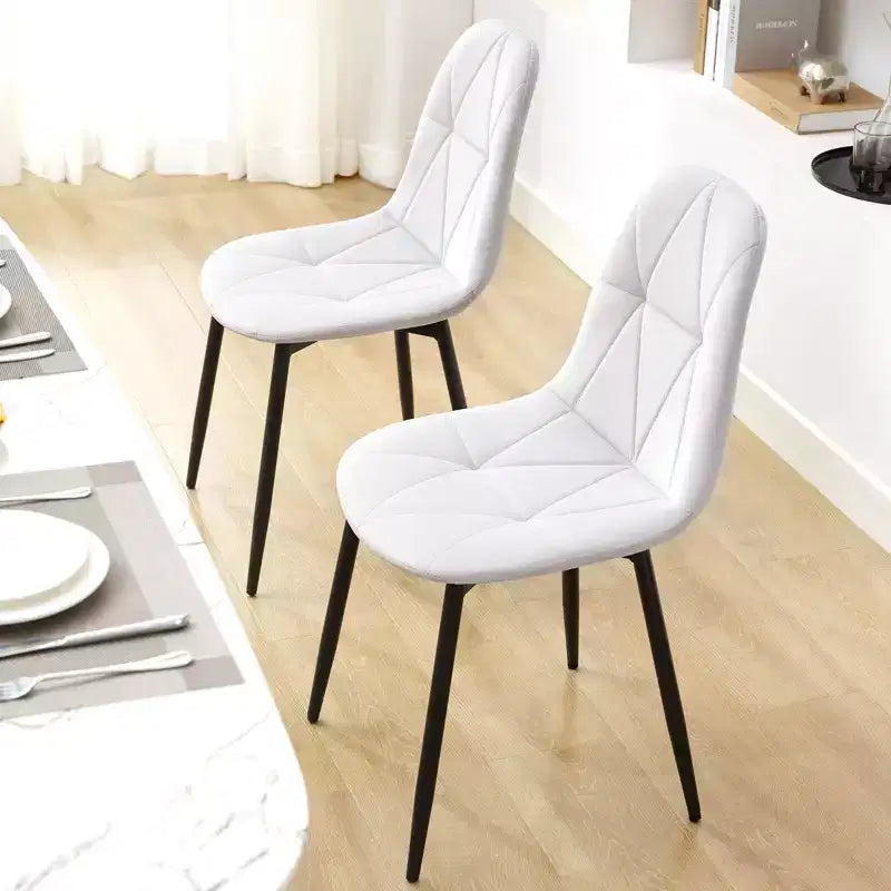 Hyleory Modern Upholstered Velvet Dining Chairs Set of 2 with Metal Legs and High Back, for Kitchen and Dining Room, Easy to Assemble and Clean
