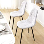 Hyleory Modern Upholstered Velvet Dining Chairs Set of 2 with Metal Legs and High Back, for Kitchen and Dining Room, Easy to Assemble and Clean