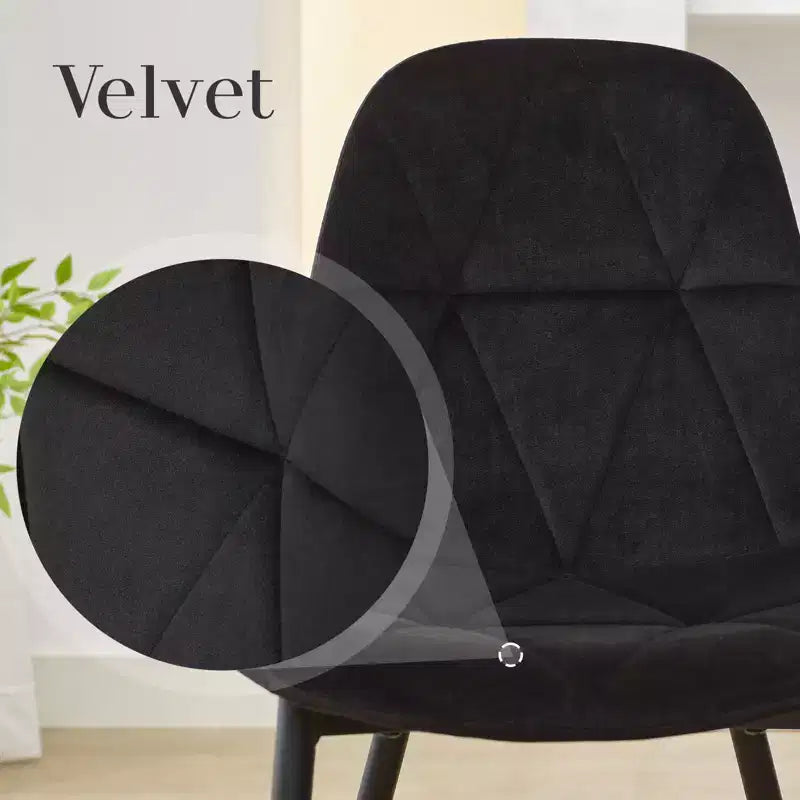 Hyleory Modern Upholstered Velvet Dining Chairs Set of 2 with Metal Legs and High Back, for Kitchen and Dining Room, Easy to Assemble and Clean
