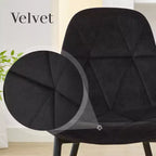 Hyleory Modern Upholstered Velvet Dining Chairs Set of 2 with Metal Legs and High Back, for Kitchen and Dining Room, Easy to Assemble and Clean