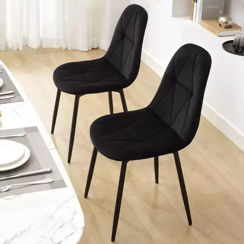 Hyleory Modern Upholstered Velvet Dining Chairs Set of 2 with Metal Legs and High Back, for Kitchen and Dining Room, Easy to Assemble and Clean