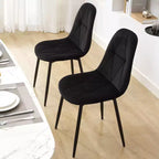 Hyleory Modern Upholstered Velvet Dining Chairs Set of 2 with Metal Legs and High Back, for Kitchen and Dining Room, Easy to Assemble and Clean